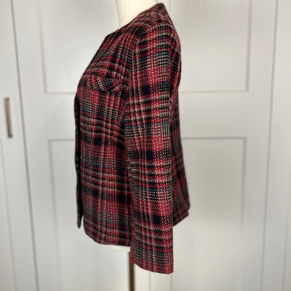 3/4 Sleeve Tartan Blazer - Picture 2 of 7